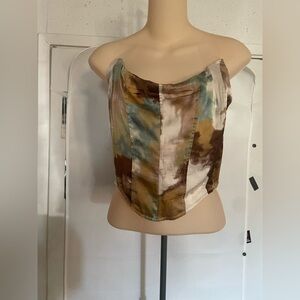 Fashion Nova Multicolor Satin Corset Top